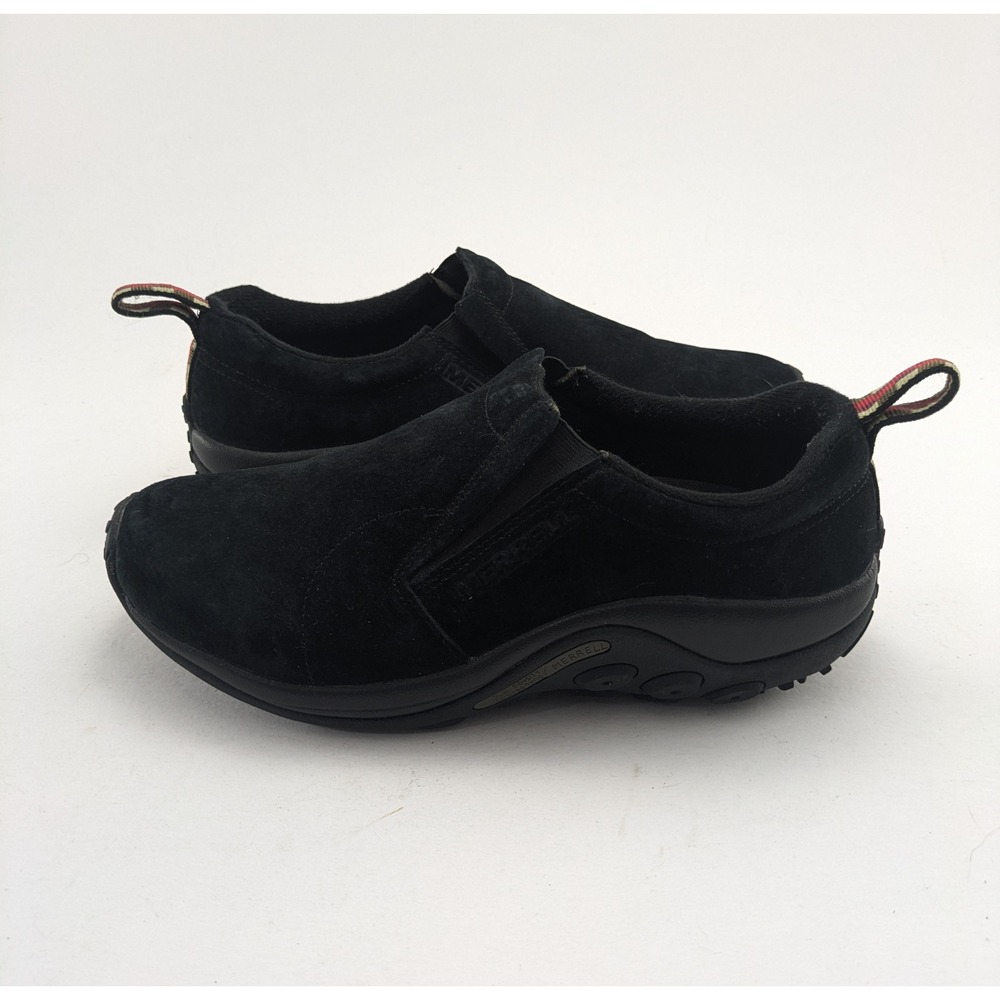 Women Merrell Jungle Moc Black Suede Slip On Clog Comfort Shoes J60826W Size 11